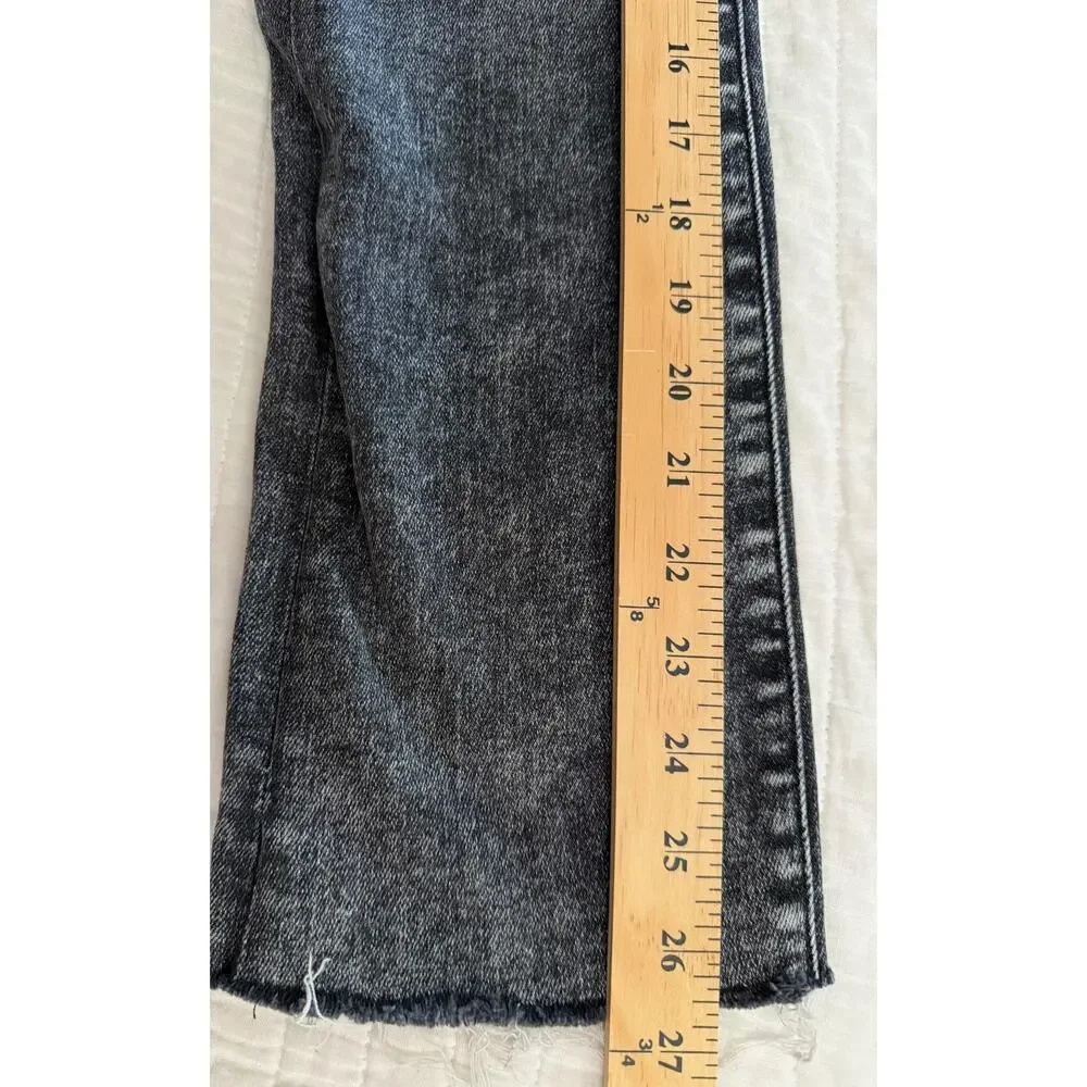 Mother Jeans Womens 24 Black High Waisted Rascal Ankle Snippet Train Stops Denim